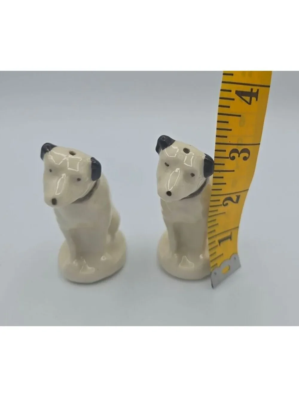 Vintage RCA Victor Nipper Dog Salt Pepper Shakers Ceramic Cork Stoppers